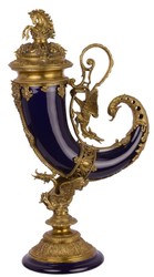 4251549338208 - Jugendstil FÃ¼llhorn mit Sockel Lila   Gold 174 x 295 x H 52 cm - Barock & Jugendstil Deko