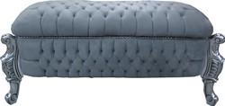 4251549338277 - Barock Sitzbank (Truhe) Grau   Silber - Antik Truhe Truhen Bank - MÃ¶bel Barock