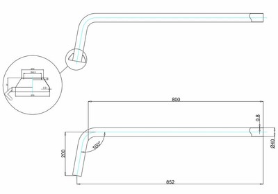 Tubo de desag&uuml;e de cromo para la ba&ntilde;era de nostalgia de piedra natural independiente 1700mm BCha - tubo de desag&uuml;e – Bild 2