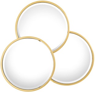 4251549338314 - Luxus Designer Edelstahl Spiegel   Wandspiegel Gold 95 x H 90 cm - DesignermÃ¶bel