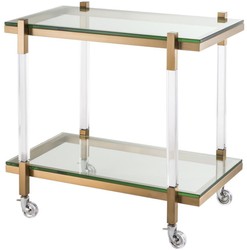 4251549338321 - Luxus Trolley   Servierwagen Messing 80 x 48 x H 775 cm - Hotel Restaurant Gastronomie Accessoires