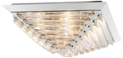 4251549338369 - Luxus Deckenleuchte mit Kristallglas Silber 49 x 49 x H 21 cm - Luxus QualitÃ¤t