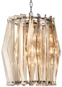4251549338420 - Luxus Kronleuchter mit gold getÃ¶ntem Glas Ã 44 x H 50 cm - WohnzimmermÃ¶bel