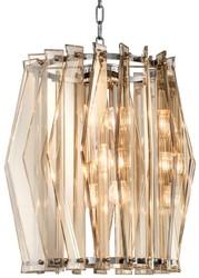 4251549338420 - Luxus Kronleuchter mit gold getÃ¶ntem Glas Ã 44 x H 50 cm - WohnzimmermÃ¶bel