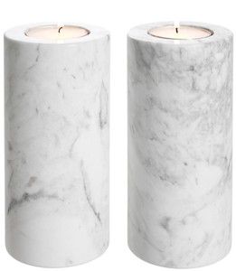 4251549338611 - Luxus Marmor Teelichthalter Set WeiÃ Ã 10 x H 21 cm - Luxus QualitÃ¤t