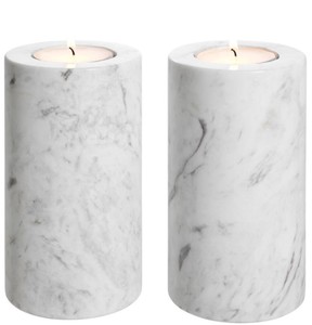 4251549338628 - Luxus Marmor Teelichthalter Set WeiÃ Ã 10 x H 18 cm - Luxus QualitÃ¤t