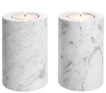 4251549338635 - Luxus Marmor Teelichthalter Set WeiÃ Ã 10 x H 15 cm - Luxus QualitÃ¤t