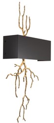 4251549338642 - Luxus Messing Wandleuchte mit Metall Lampenschirm Antik Messing   Schwarz 405 x 125 x H 84 cm - Luxus MÃ¶bel