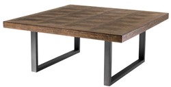 4251549338826 - Couchtisch Braun   Bronze 100 x 100 x H 43 cm - Luxus Wohnzimmertisch mit Eichenfurnier Tischplatte