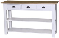 4251549338840 - Landhausstil Konsole mit 3 Schubladen WeiÃ   Naturfarben 145 x 45 x H 89 cm - Landhausstil MÃ¶bel