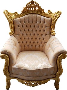 Casa Padrino Baroque Living Set Master cream velvet / gold - 3er sofa + 2 armchairs – Bild 2