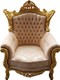 Casa Padrino Baroque Living Set Master cream velvet / gold - 3er sofa + 2 armchairs – Bild 2