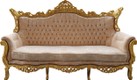Casa Padrino Baroque Living Set Master cream velvet / gold - 3er sofa + 2 armchairs – Bild 3