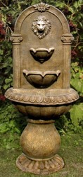 4251549339021 - Barock Wandbrunnen LÃ¶we 45 x H 103 cm - Kunststein Gartenbrunnen im Barockstil