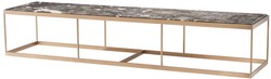 4251549339106 - Couchtisch Grau   Messing 190 x 45 x H 35 cm - Luxus Edelstahl Wohnzimmertisch mit Marmorplatte