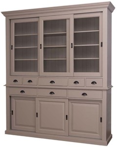 4251549339304 - Landhausstil KÃ¼chenschrank 199 x 48 x H 225 cm - Verschiedene Farben - 2 Teiliger KÃ¼chenschrank mit 6 SchiebetÃ¼ren und 8 Schubladen