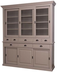 4251549339304 - Landhausstil KÃ¼chenschrank 199 x 48 x H 225 cm - Verschiedene Farben - 2 Teiliger KÃ¼chenschrank mit 6 SchiebetÃ¼ren und 8 Schubladen