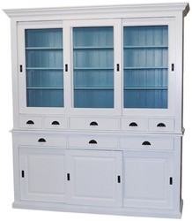 4251549339311 - Landhausstil KÃ¼chenschrank 199 x 48 x H 225 cm - Verschiedene Farben - 2 Teiliger KÃ¼chenschrank mit 6 SchiebetÃ¼ren und 8 Schubladen
