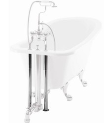 4251549339465 - 2 Dekorations Rohre Chrom fÃ¼r Nostalgie Badewanne Naturstein freistehend 1700mm BCha