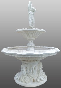 4251549339502 - Barock Springbrunnen MÃ¤dchen mit Krug Ã 145 x H 215 cm - 2-Stufiger Gartenbrunnen