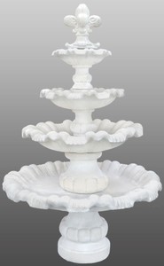 4251549339526 - Barock Gartenbrunnen mit kleiner Lilie Ã 130 x H 200 cm - Prunkvoller Springbrunnen im Barockstil