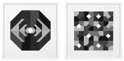 4251549339670 - Designer Deko Bilder Set Abstrakte Kunst Schwarz   Grau   WeiÃ 75 x H 75 cm - Luxus Kunstdrucke mit Holzrahmen