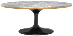4251549339854 - Luxus Couchtisch Grau   Messing   Schwarz 120 x 60 x H 505 cm - Ovaler Wohnzimmertisch