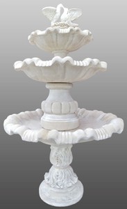 4251549339953 - Jugendstil Gartenbrunnen   Springbrunnen Ã 130 x H 205 cm - Kunststein Brunnen mit dekorativen Tauben