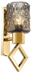 4251549340157 - Wandleuchte Gold 14 x 16 x H 335 cm - Luxus Wandlampe mit Glas Lampenschirm