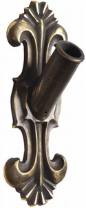 4251549340263 - Barock Flaggenstockhalter Bronze 12 x 11 x H 33 cm - Handgefertigter Fahnenmasthalter im Barockstil