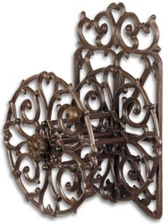 4251549340393 - Jugendstil Gusseisen Schlauchaufroller Braun 23 x 18 x H 335 cm - Garten Accessoires