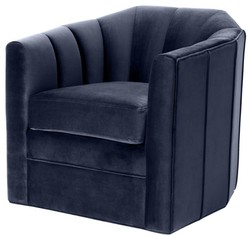 4251549340997 - Luxus Drehsessel Mitternachtsblau 84 x 85 x H 77 cm - Wohnzimmer Sessel