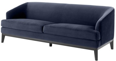 4251549341093 - Luxus Wohnzimmer Sofa Mitternachtsblau   Schwarz 195 x 90 x H 75 cm - Luxus MÃ¶bel
