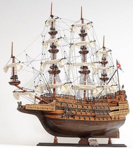 4251549341161 - Luxus Flaggschiff Sovereign of the Seas Braun   Mehrfarbig 889 x 29 x H 94 cm - Handgefertigtes Britisches Deko Schiff Holzschiff Segelschiff