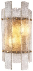 4251549341314 - Luxus Wandleuchte Antik Messing 19 x 10 x H 40 cm - Wandlampe mit mundgeblasenem Glas