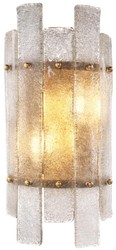 4251549341314 - Luxus Wandleuchte Antik Messing 19 x 10 x H 40 cm - Wandlampe mit mundgeblasenem Glas