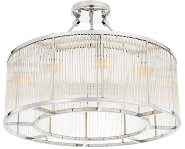 4251549341413 - Deckenleuchte Silber Ã 80 x H 61 cm - Luxus Wohnzimmer Deckenlampe