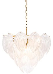4251549341659 - Kronleuchter Antik Messing Ã 62 x H 60 cm - Luxus Kronleuchter mit Mattglas