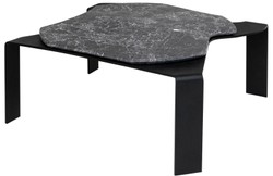 4251549341772 - Luxus Couchtisch Schwarz   Grau 755 x 78 x H 325 cm - Designer Wohnzimmertisch mit Marmorplatte