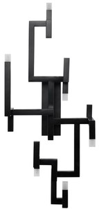 4251549341994 - Luxus Wohnzimmer Edelstahl LED Wandleuchte Schwarz 305 x 285 x H 735 cm - Pulverbeschichtete Designer Wandlampe