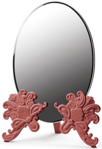 4251549342151 - Luxus Schminkspiegel 29 x H 41 cm - Verschiedene Farben - Hangefertigter Schminktisch Spiegel aus feinstem Spanischen Porzellan