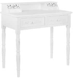 Scrivania stile country Casa Padrino Antique Bianco / Natura 80 x 40 x H.  92 cm - Scrivania in stile shabby chic