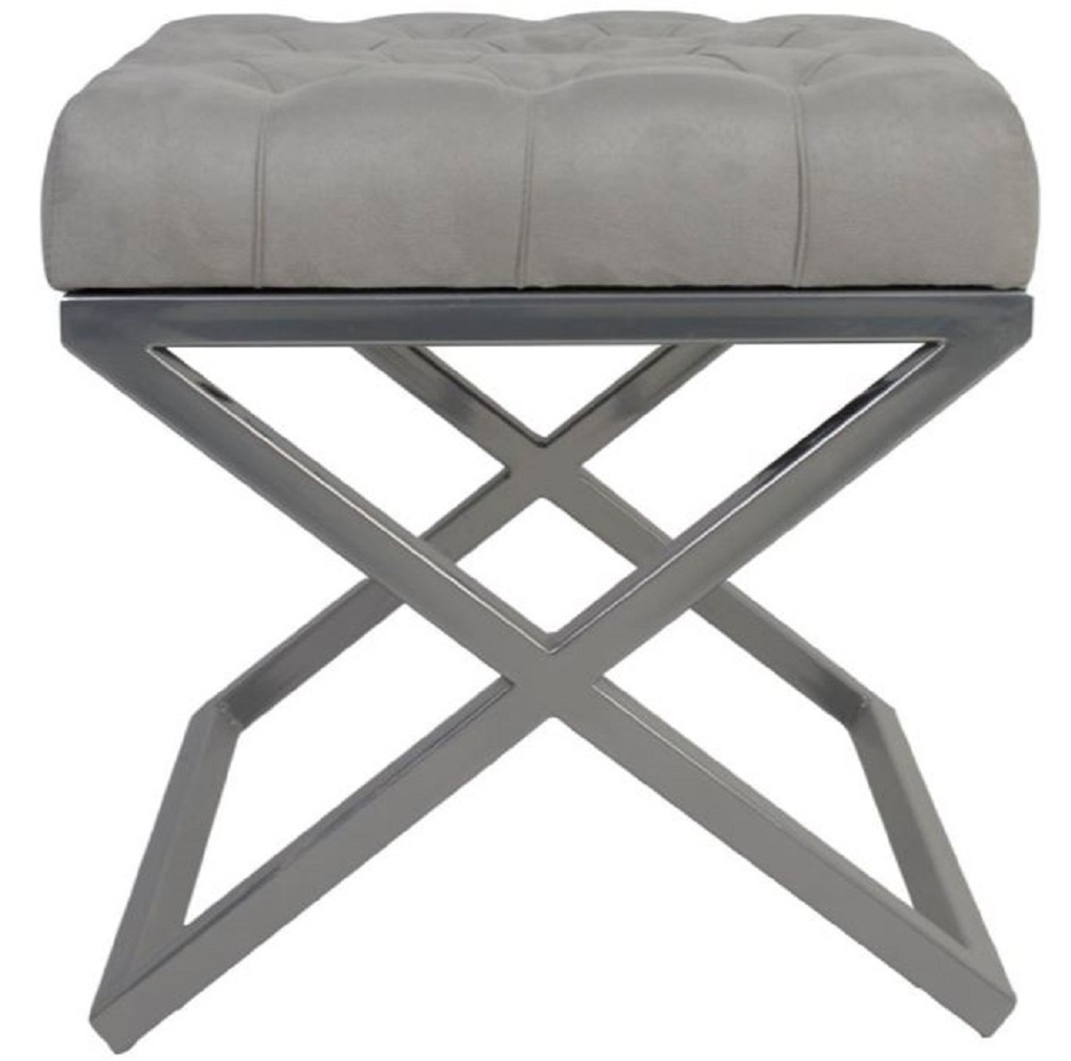 4251549342298 - Luxus Hocker   Kreuzhocker 45 x 45 x H 47 cm - Verschiedene Farben - Chesterfield Sitzhocker