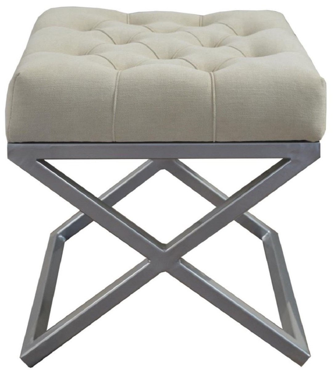 4251549342304 - Luxus Hocker   Kreuzhocker 45 x 45 x H 47 cm - Verschiedene Farben - Chesterfield Sitzhocker