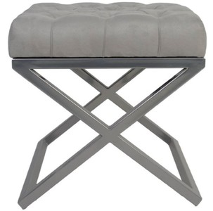 4251549342298 - Luxus Hocker   Kreuzhocker 45 x 45 x H 47 cm - Verschiedene Farben - Chesterfield Sitzhocker