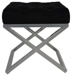 4251549342281 - Luxus Hocker   Kreuzhocker 45 x 45 x H 47 cm - Verschiedene Farben - Chesterfield Sitzhocker