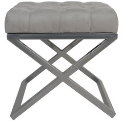 4251549342298 - Luxus Hocker   Kreuzhocker 45 x 45 x H 47 cm - Verschiedene Farben - Chesterfield Sitzhocker