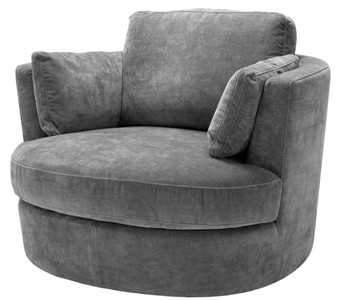 4251549342786 - Luxus Sessel   Drehsessel Grau 110 x 100 x H 70 cm - WohnzimmermÃ¶bel
