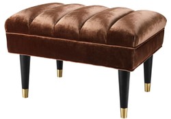 4251549342809 - Luxus Sitzbank Dunkelorange   Schwarz   Gold 68 x 50 x H 45 cm - Luxus QualitÃ¤t