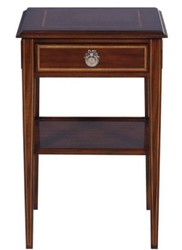 4251549343059 - Luxus Jugendstil Mahagoni Holz Wohnzimmer Beistelltisch mit Schublade Dunkelbraun   Gold 40 x 40 x H 61 cm - Luxus QualitÃ¤t